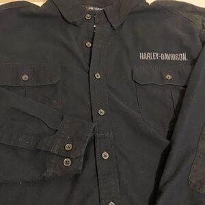 Harley-Davidson Elbow Patch 3XL Black Embroidered Shirt